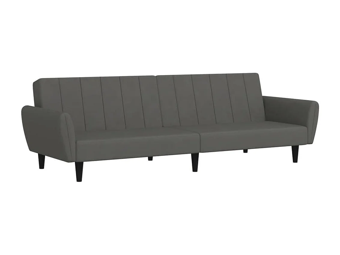 Canapé-lit à 2 places gris foncé velours