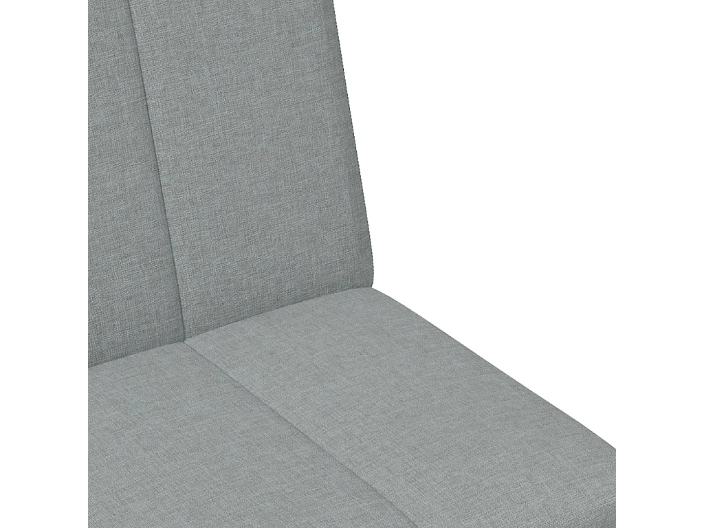 Canapé-lit à 2 places avec repose-pied gris clair tissu