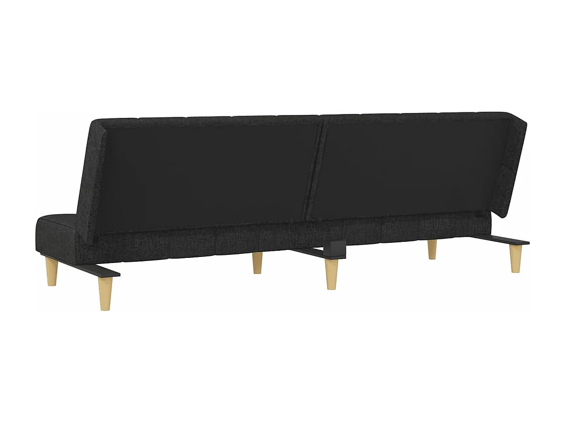 Canapé-lit à 2 places noir tissu