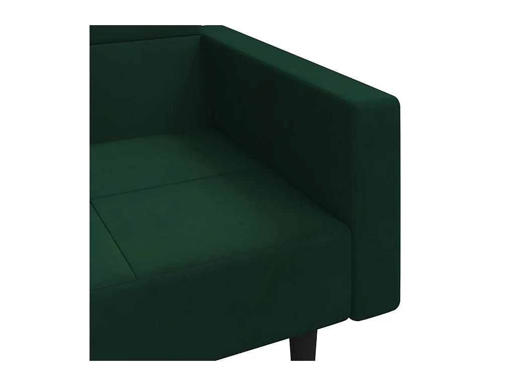 Canapé-lit à 2 places avec deux oreillers Vert foncé Velours