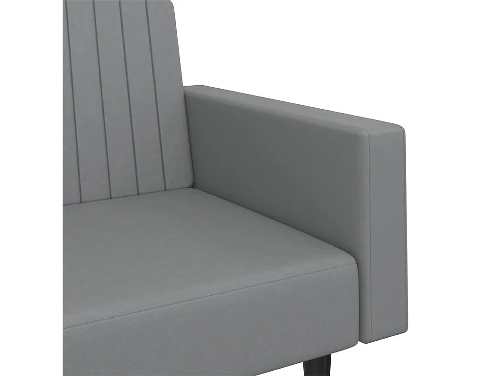 Sofá cama de 2 plazas cuero sintético gris