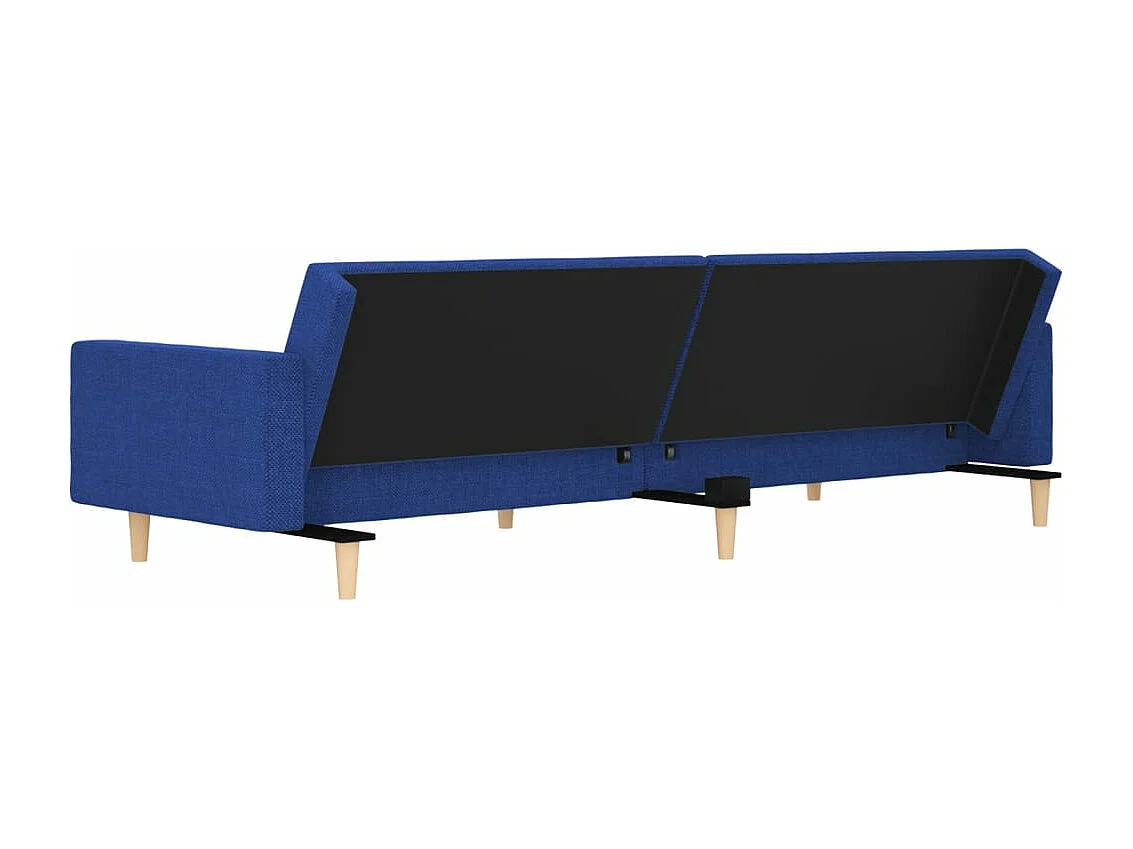 Slaapbank 2-zits met 2 kussens stof blauw