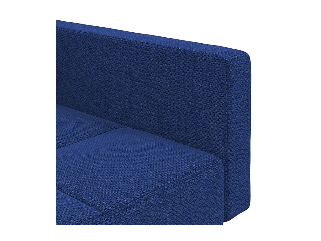 Canapé-lit à 2 places avec deux oreillers bleu tissu