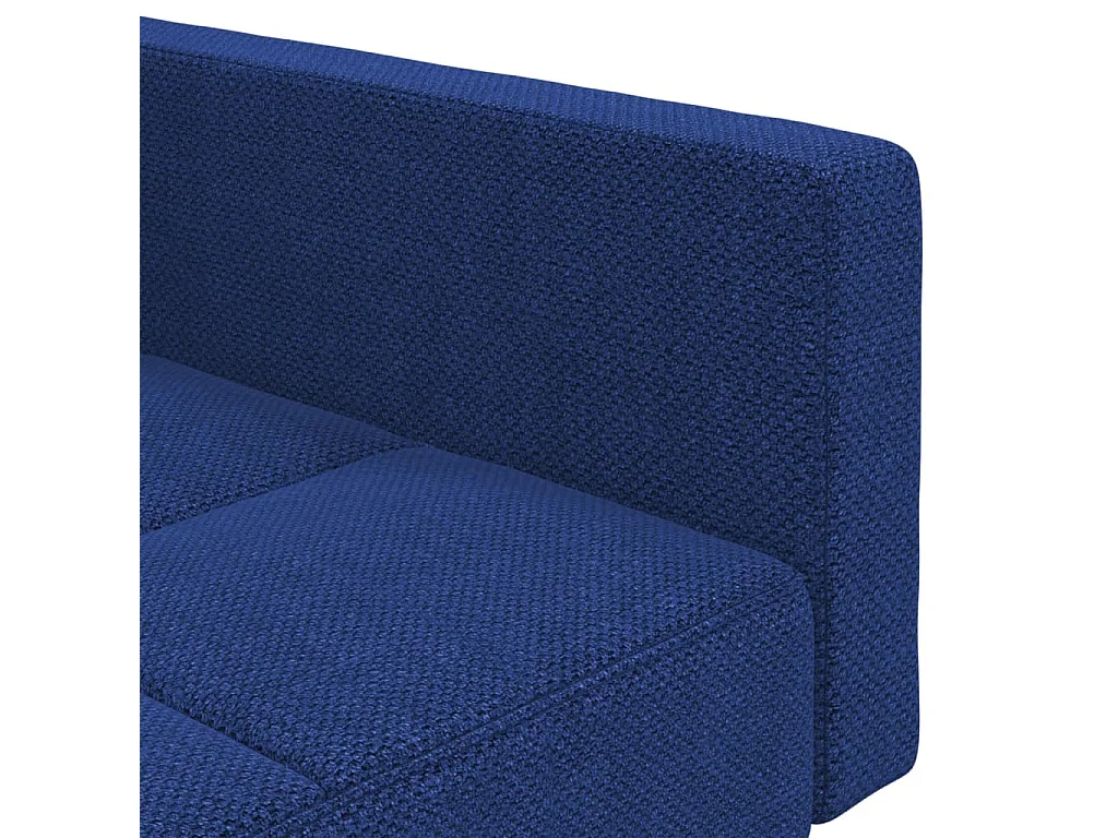 Canapé-lit à 2 places avec deux oreillers bleu tissu