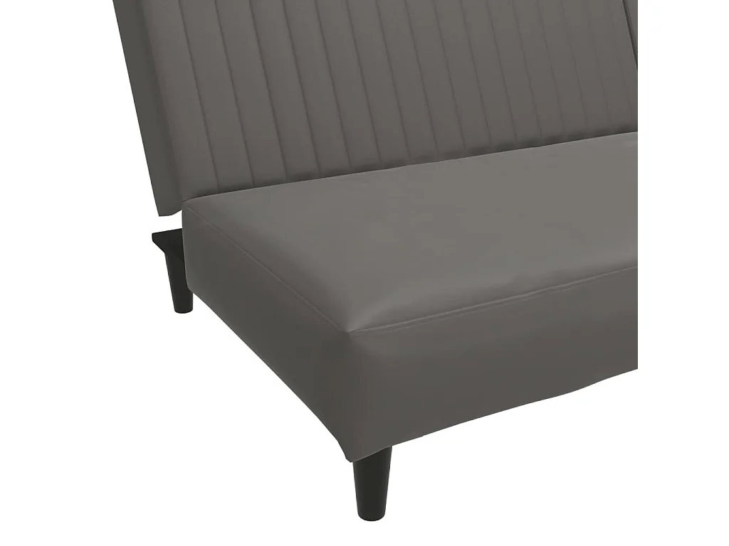 Canapé-lit 2 places gris similicuir