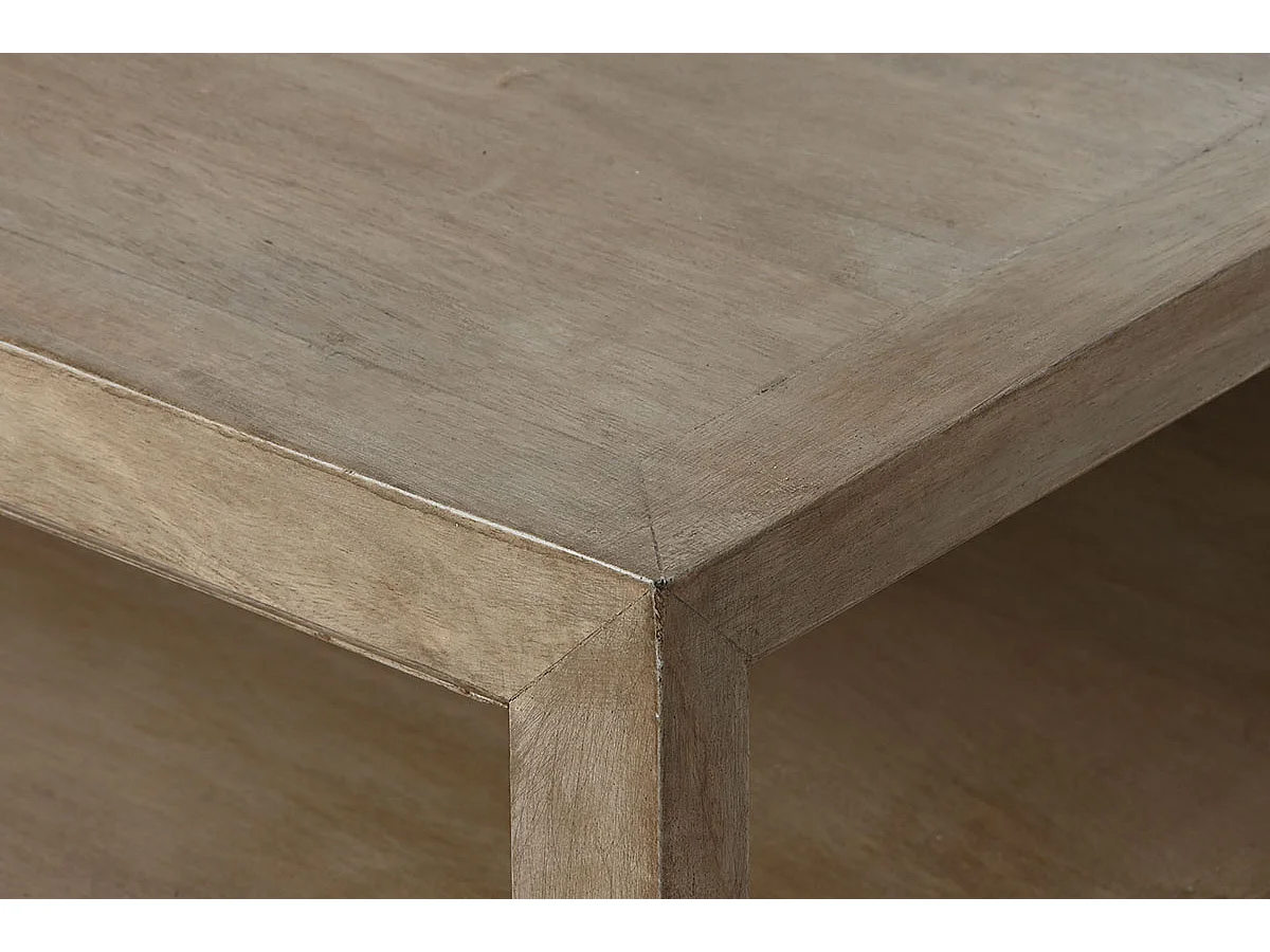 Table basse, table de salon en bois massif coloris naturel -  longueur 100 x profondeur 100 x Hauteur 45 cm