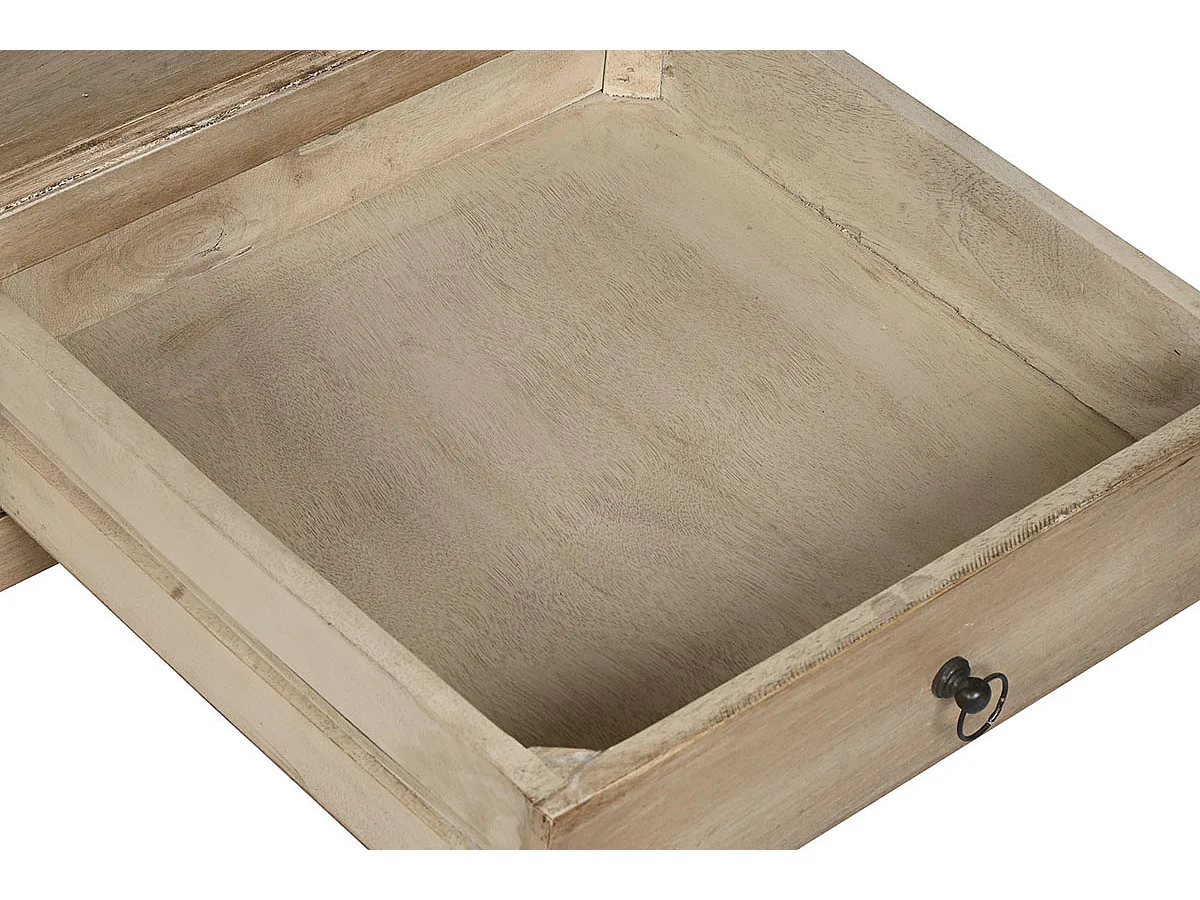 Table basse, table de salon en bois massif coloris naturel -  longueur 100 x profondeur 100 x Hauteur 45 cm