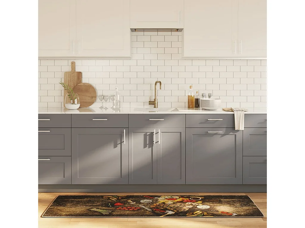 Tapis de cuisine multicolore 60x180 cm lavable antidérapant
