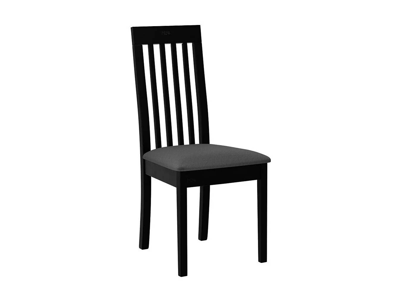 Silla Victorville 347, Negro|Gris oscuro, 96x45x41cm, Tapiz, De madera, Madera