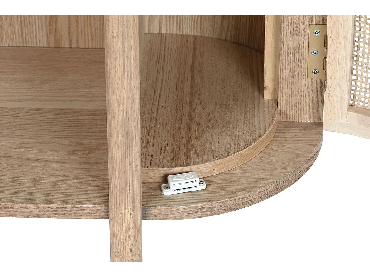 Etagère, meuble étagère en bois de rotin coloris naturel - longueur 88  x profondeur 36 x Hauteur 180 cm