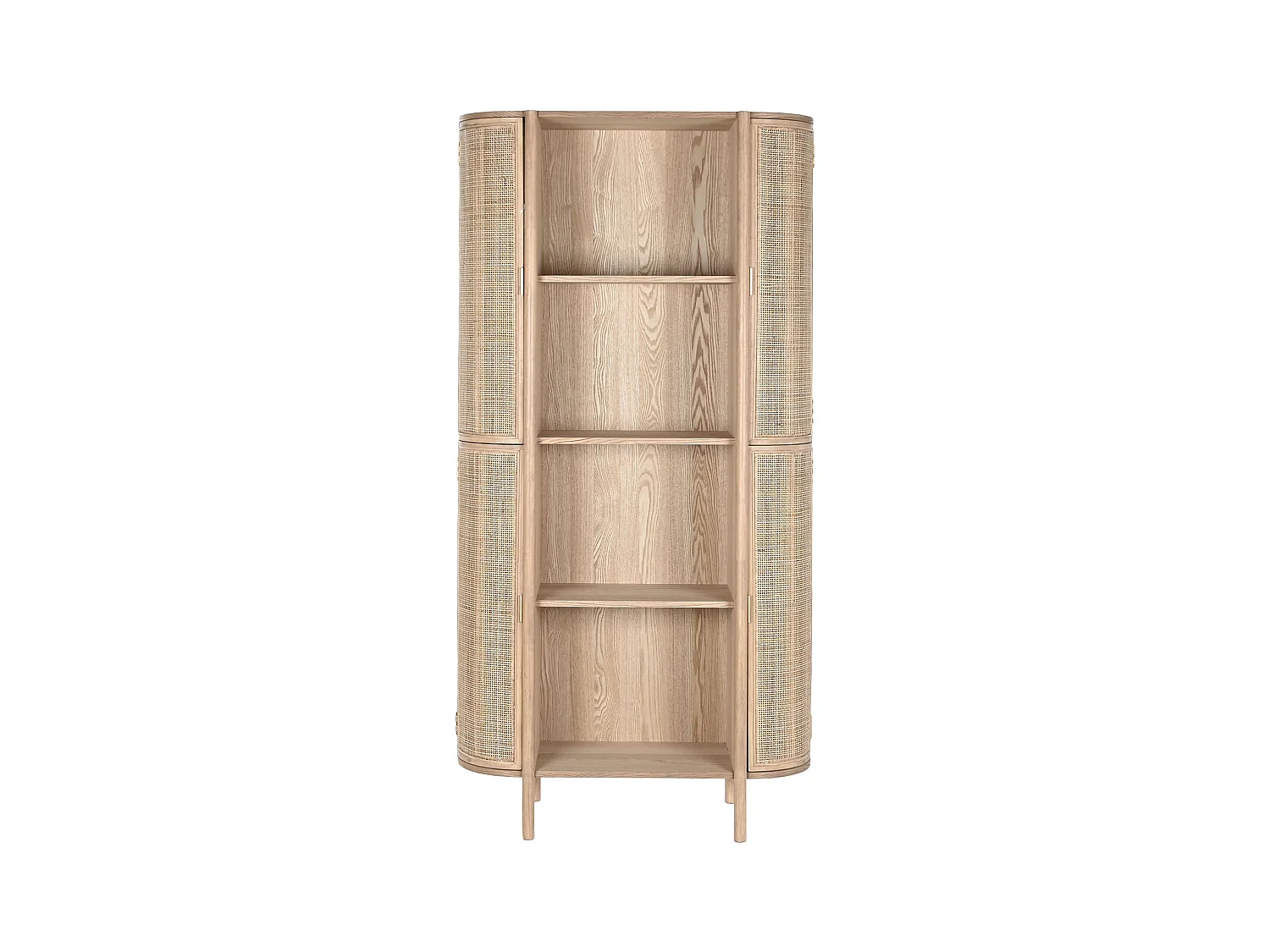 Etagère, meuble étagère en bois de rotin coloris naturel - longueur 88  x profondeur 36 x Hauteur 180 cm