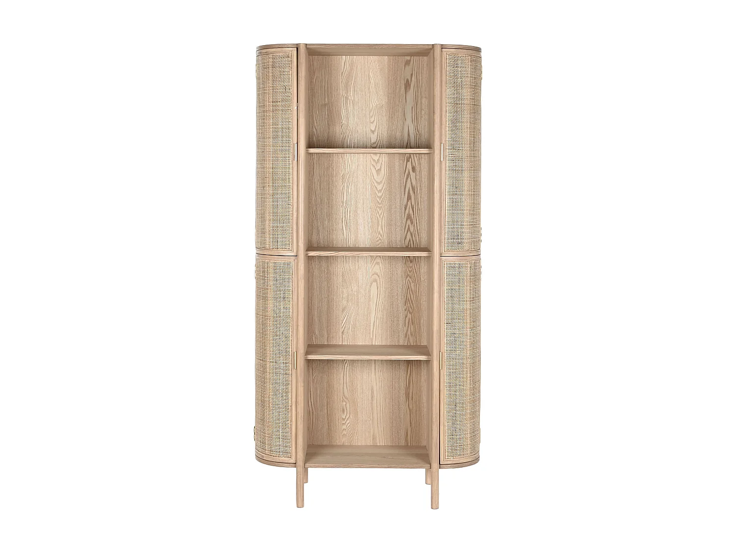 Etagère, meuble étagère en bois de rotin coloris naturel - longueur 88  x profondeur 36 x Hauteur 180 cm