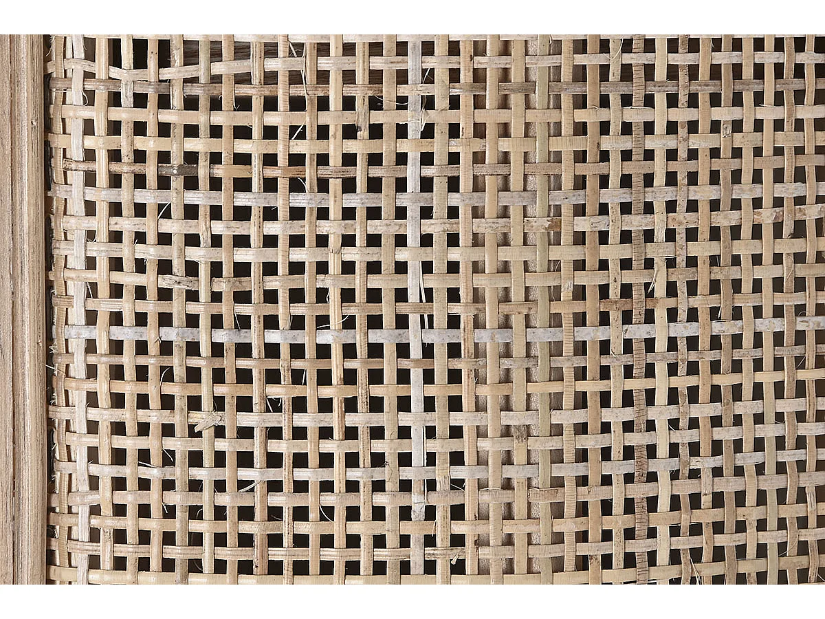 Etagère, meuble étagère en bois de rotin coloris naturel - longueur 88  x profondeur 36 x Hauteur 180 cm