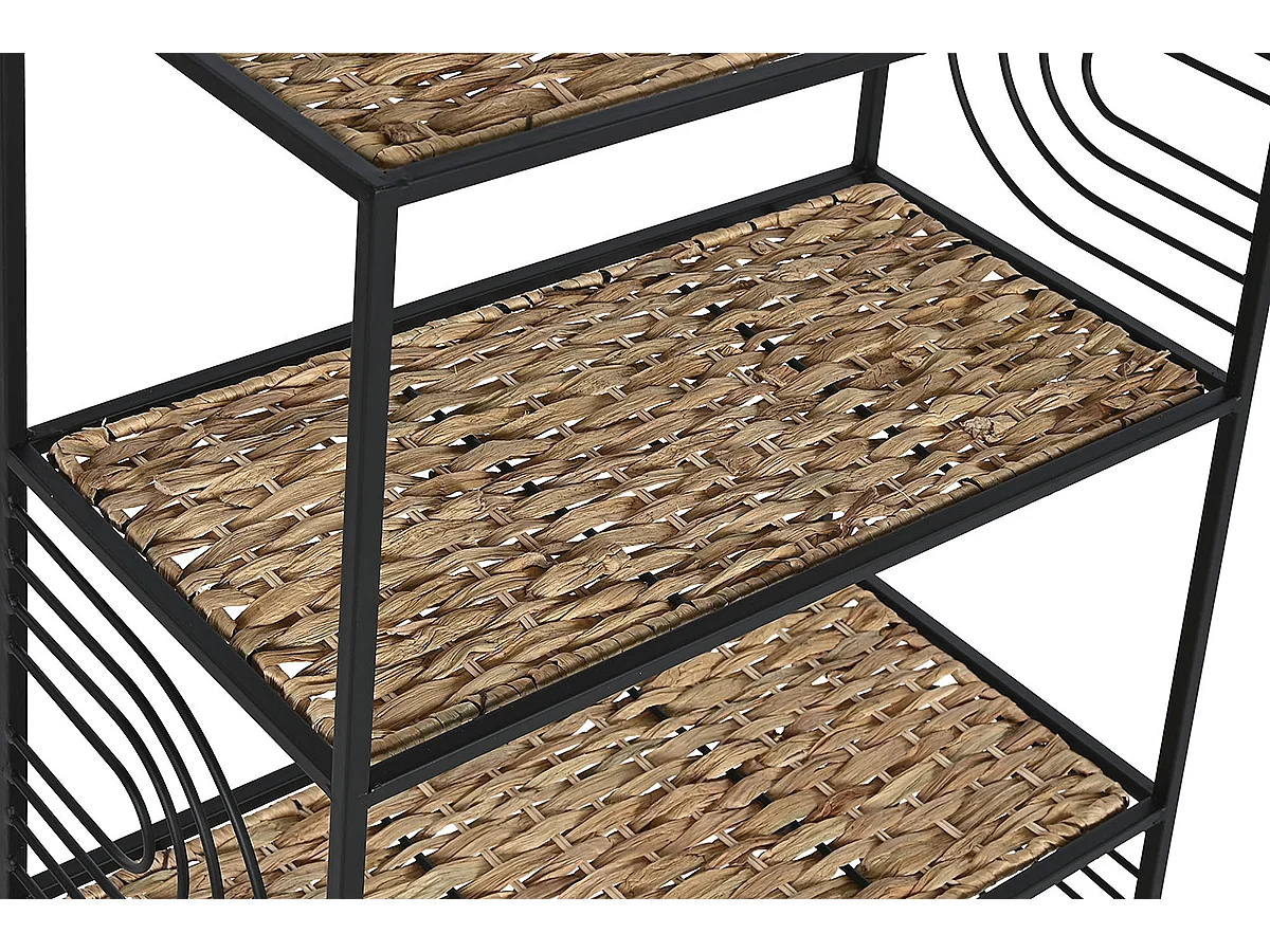 Etagère, meuble étagère en bois coloris naturel et métal noir - longueur 50 x profondeur 25 x Hauteur 88 cm