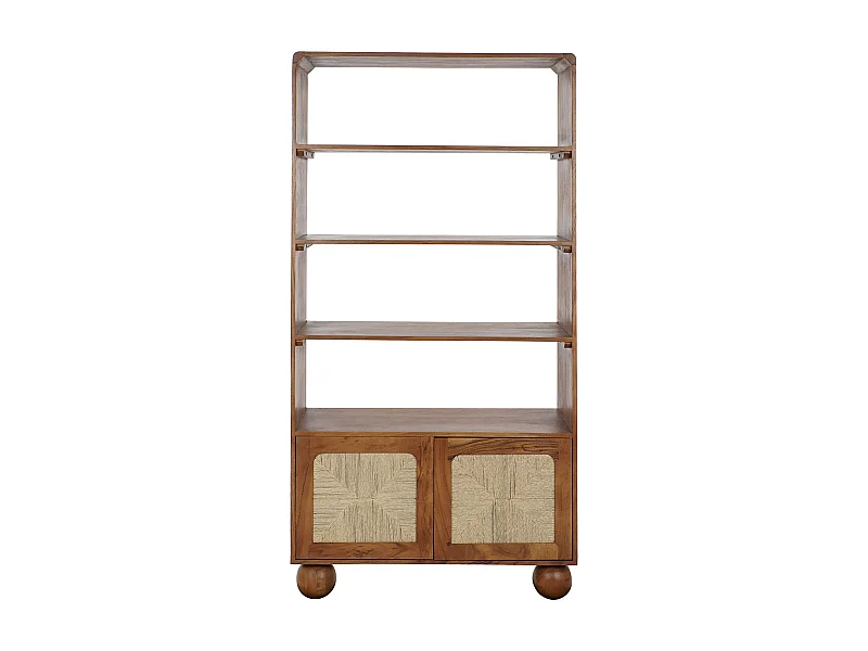 Etagère, bibliothèque en bois coloris naturel - longueur 90 x profondeur 40 x Hauteur 181 cm