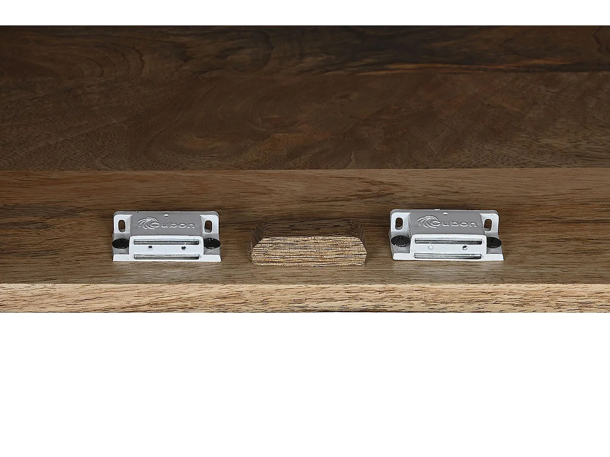 Etagère, meuble étagère en bois de manguier coloris naturel, blanc - longueur 90 x profondeur 35 x Hauteur 174 cm