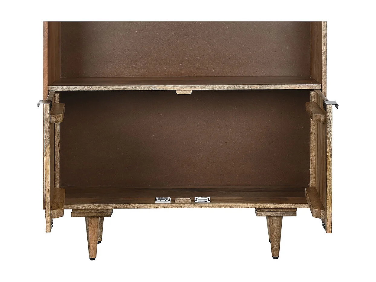 Etagère, meuble étagère en bois de manguier coloris naturel, blanc - longueur 90 x profondeur 35 x Hauteur 174 cm