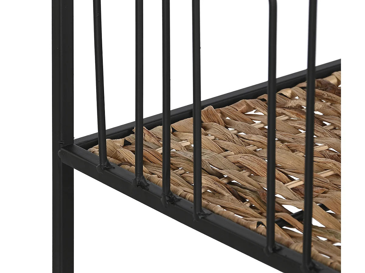 Etagère, meuble étagère en bois coloris naturel et métal noir -  longueur 35 x profondeur 35 x Hauteur 98 cm