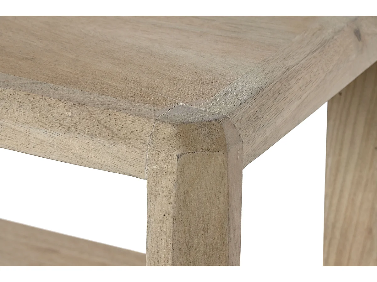 Etagère, meuble étagère en bois de manguier coloris naturel - longueur 160 x profondeur 30 x Hauteur 93 cm