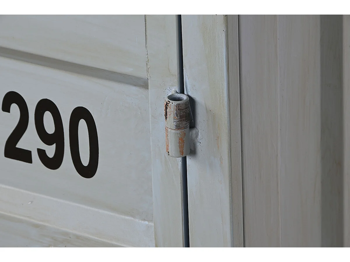 Etagère, meuble étagère en métal et bois coloris bleu -  longueur 87 x profondeur 44 x Hauteur 168 cm