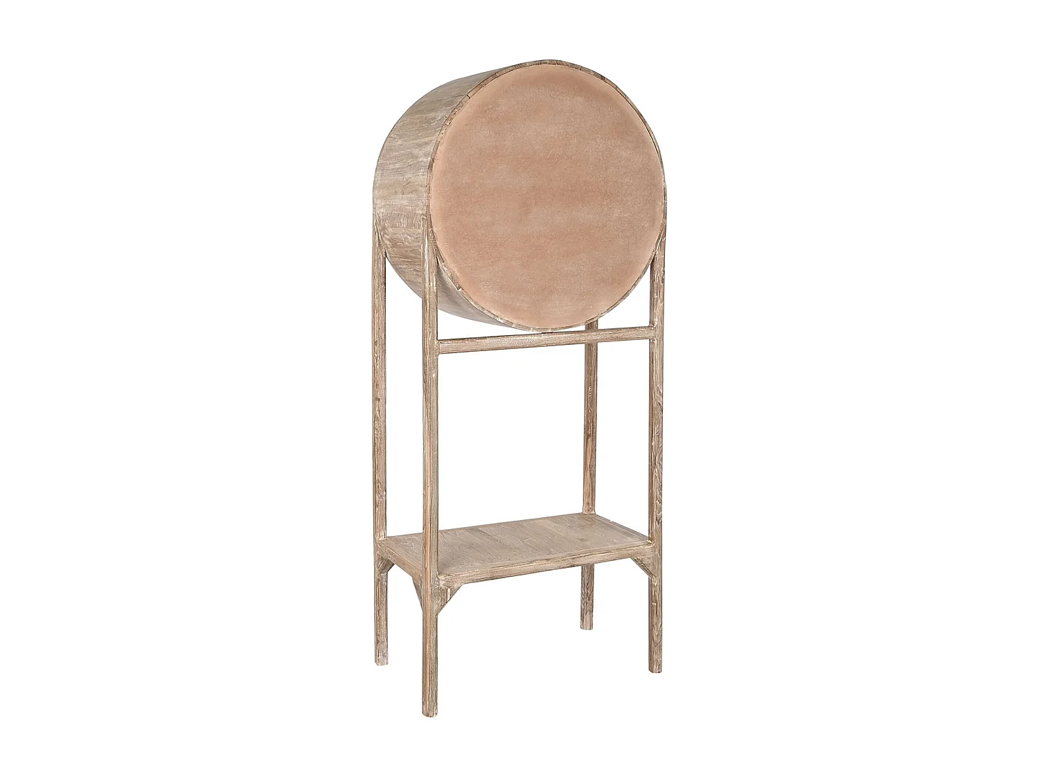 Meuble de bar, meuble de rangement en bois de teck coloris naturel - longueur 75 x profondeur 40 x Hauteur 182 cm