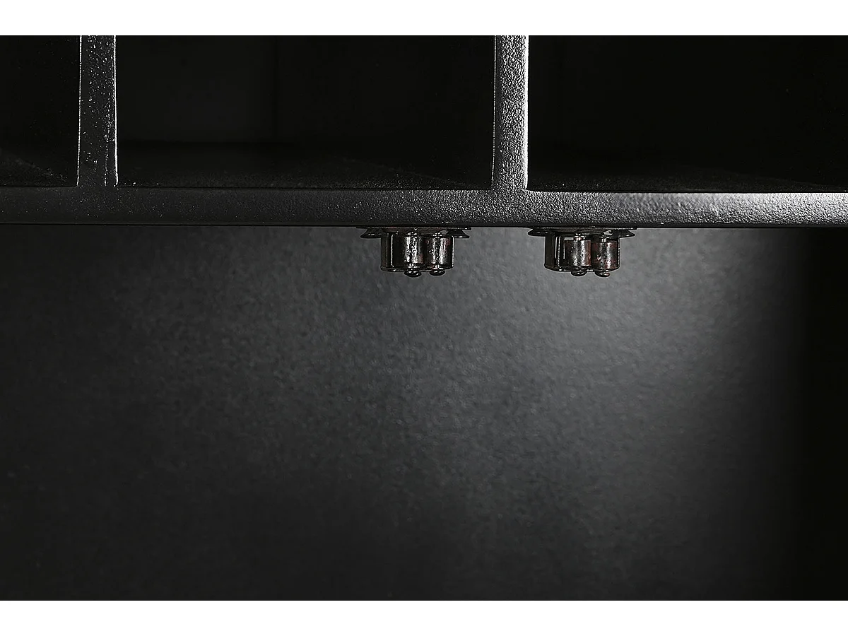 Meuble de bar, meuble de rangement avec 2 portes en métal noir et blanc  - longueur 80 x profondeur 40 x Hauteur 153 cm