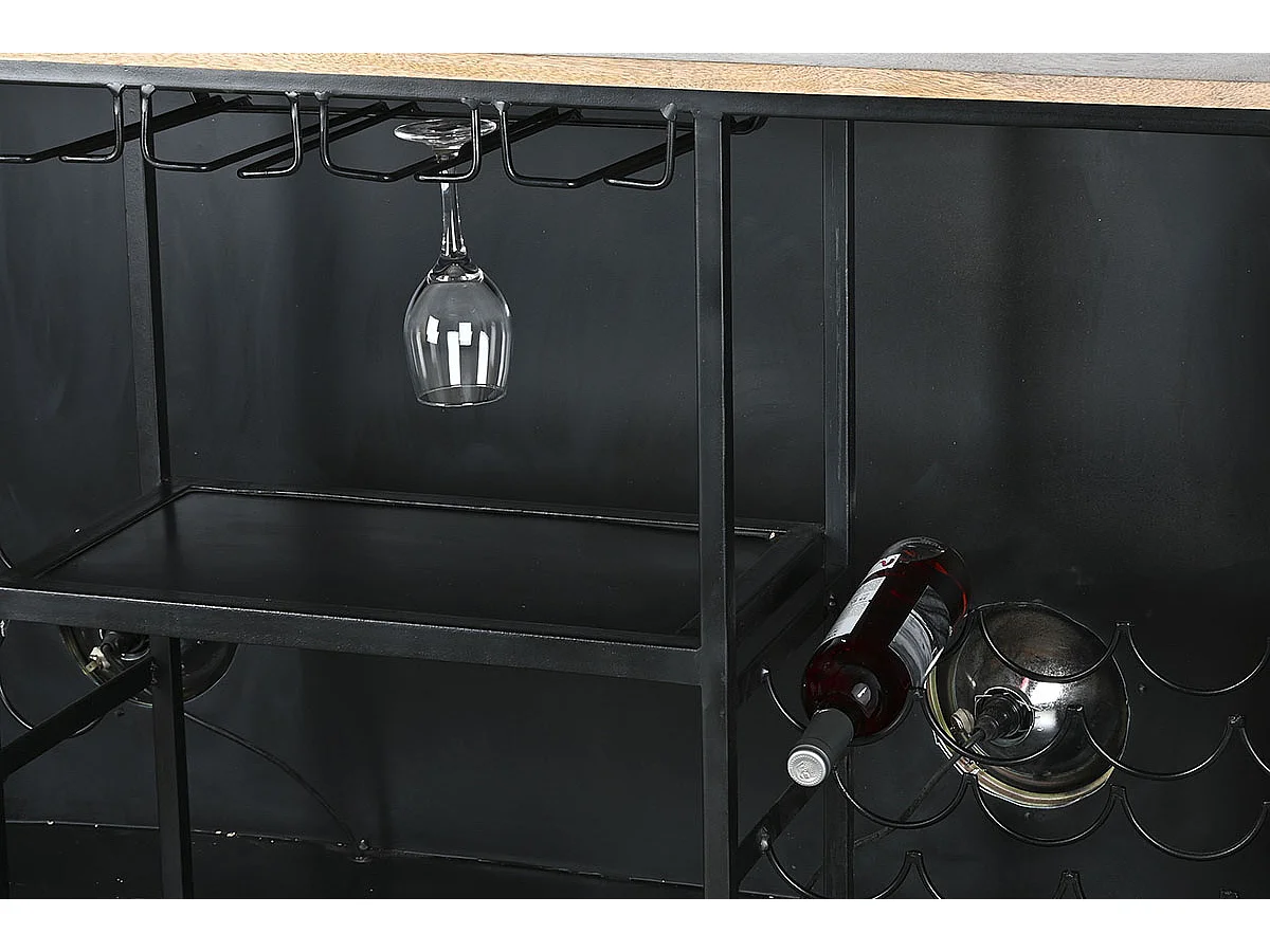 Meuble de bar, meuble de rangement en bois multicolore - longueur 157 x profondeur 52 x Hauteur 90 cm