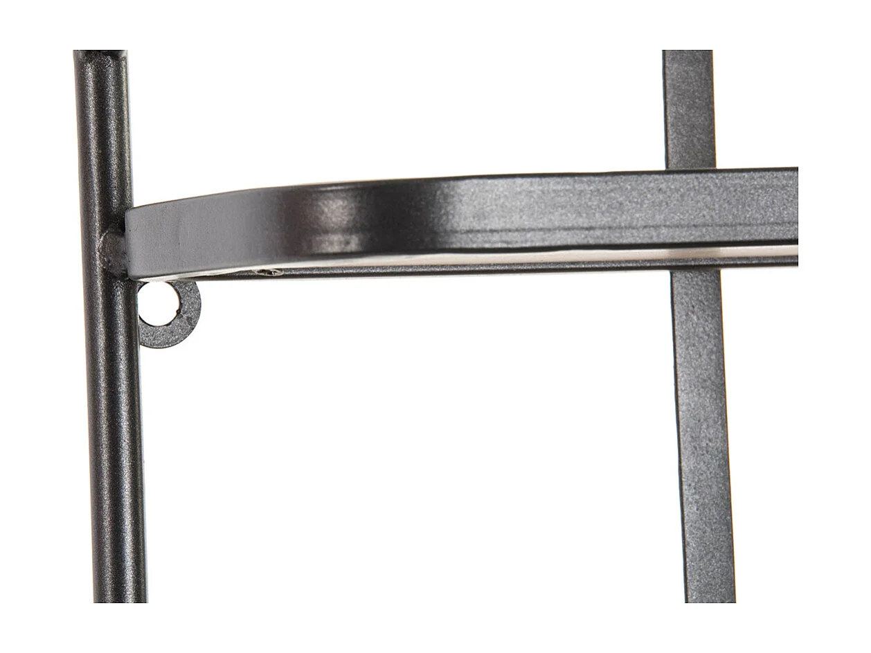 Etagère, meuble étagère murale en bois coloris naturel et métal noir -  longueur 51 x profondeur 13 x Hauteur 61 cm