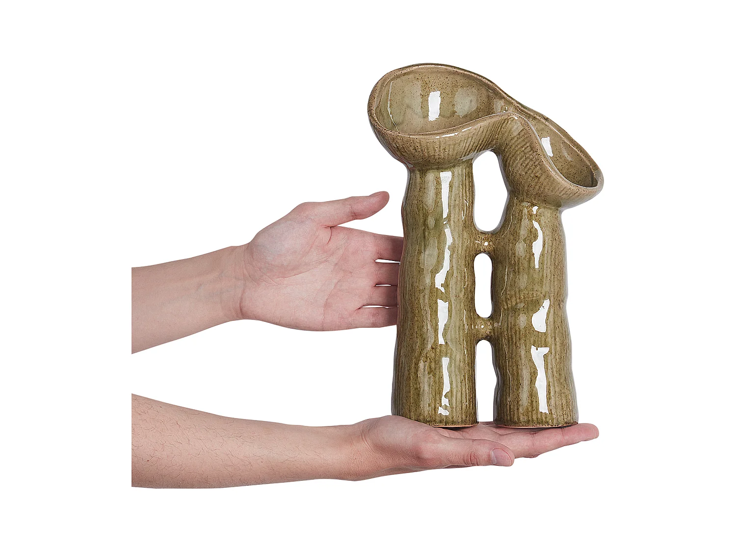 Jarrón para flores WATERPOPPY Gres 28 cm Verde