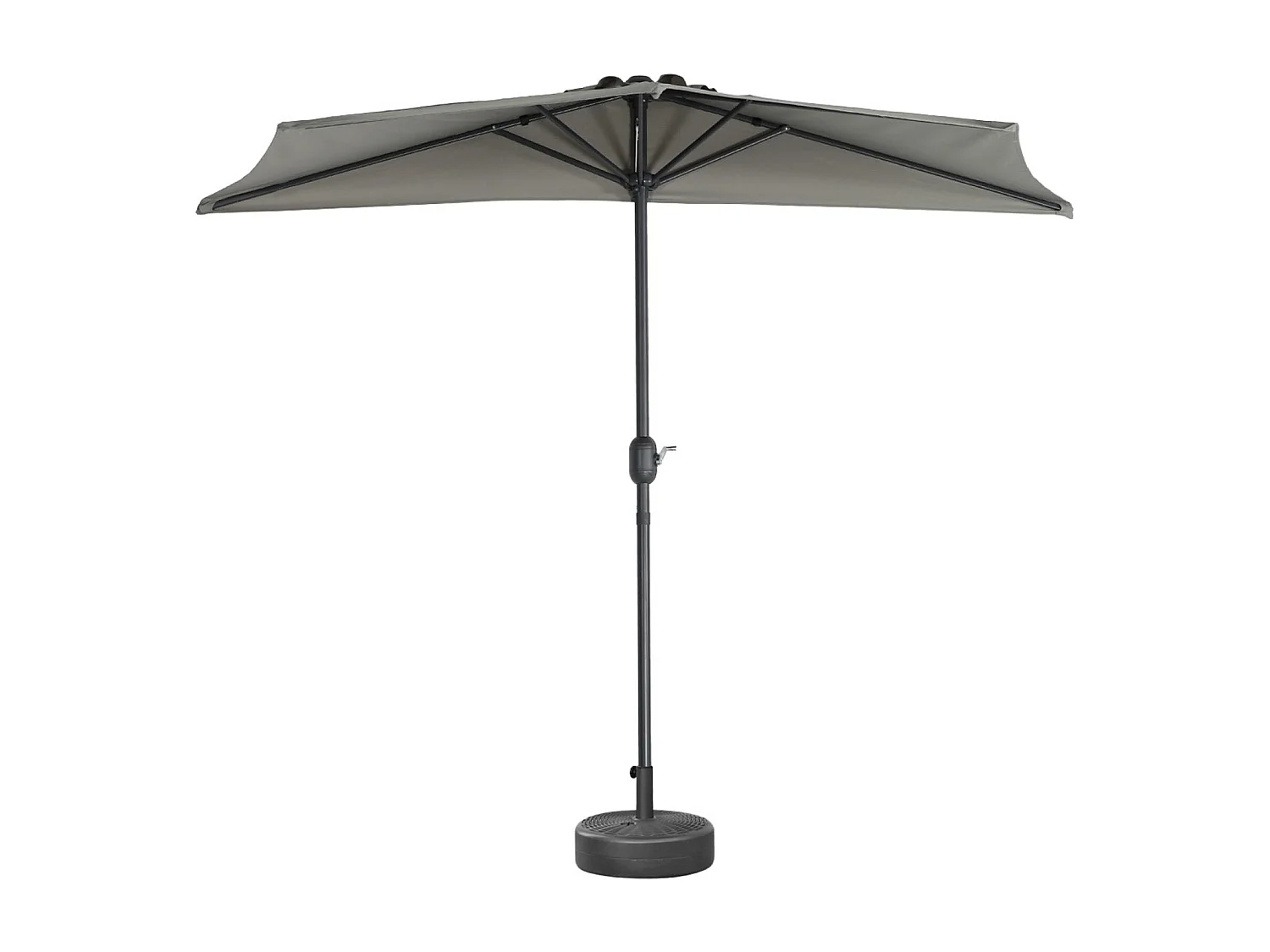 Mezzo ombrellone per balcone, 2.5m, verde kaki