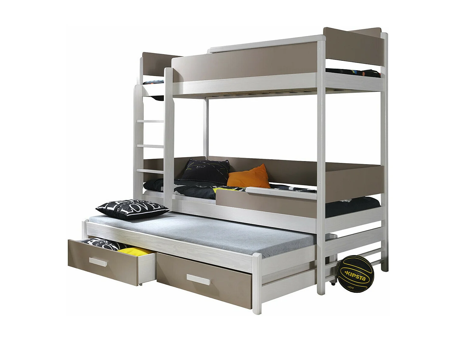 Beliche Henderson 113, Beliche com cama extra, Castanho claro, Madeira