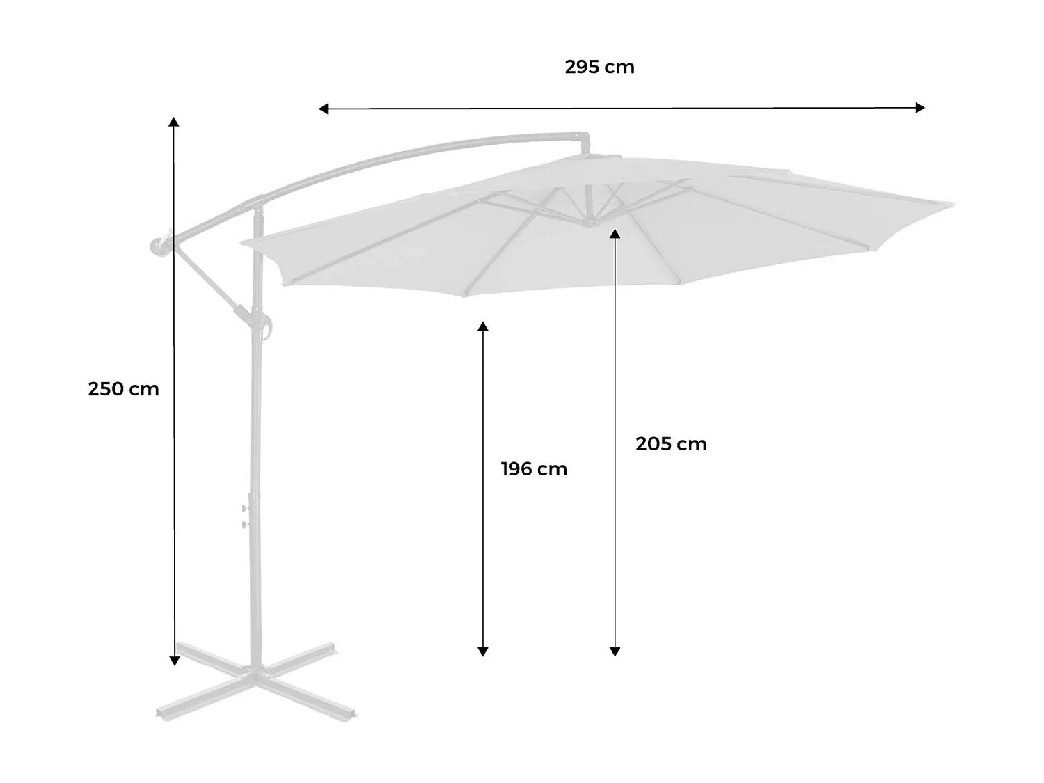 Parasol redondo 3m verde kaki