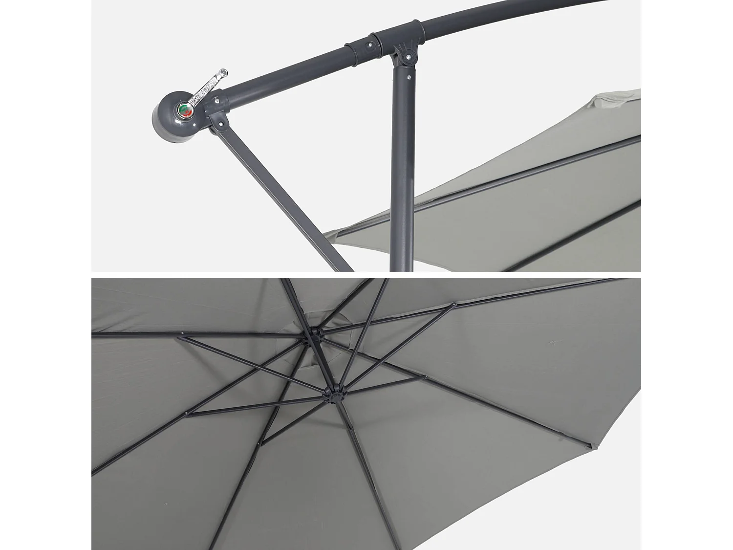 Parasol redondo 3m verde kaki