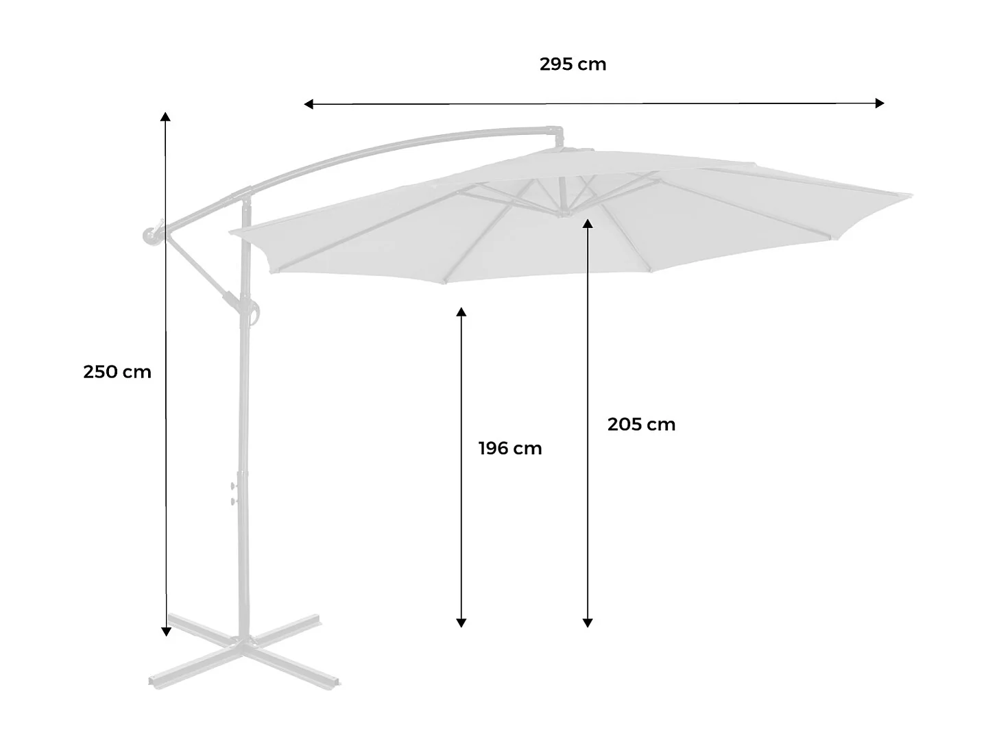 Parasol redondo 3m verde kaki