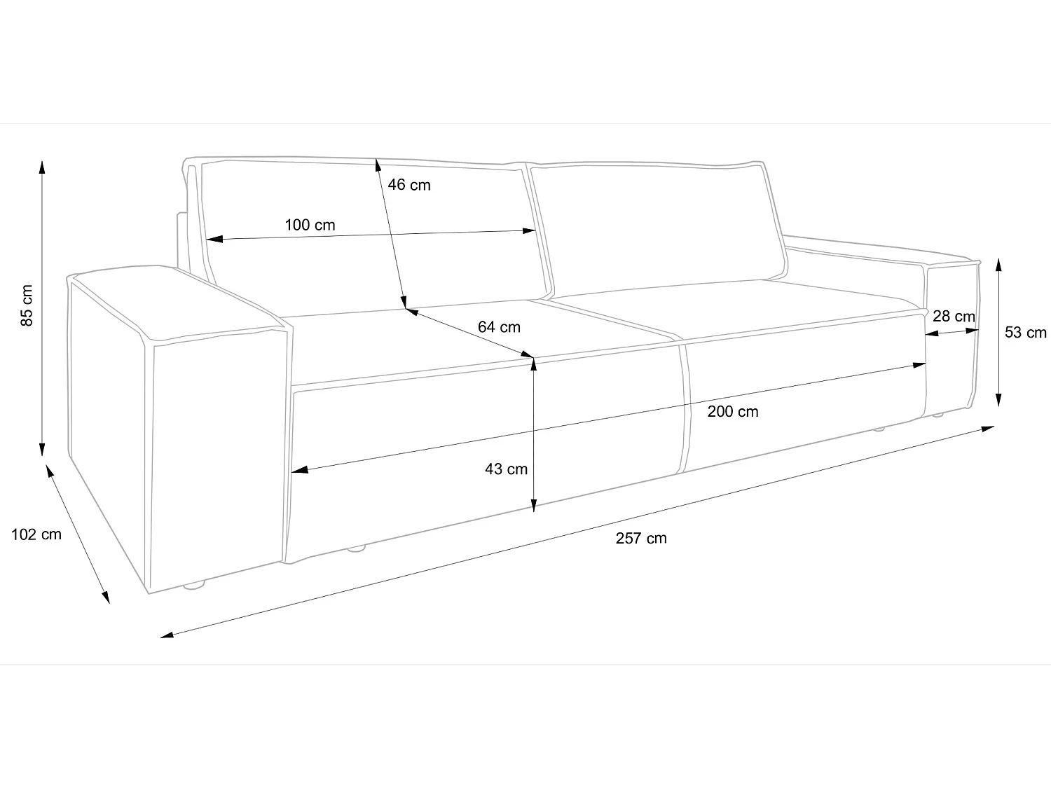 Canapé convertible 3 places - en velours côtelé vert sauge - FARESE