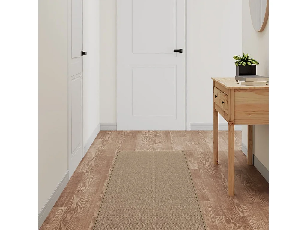 Tapis de couloir aspect sisal sable 50x200 cm