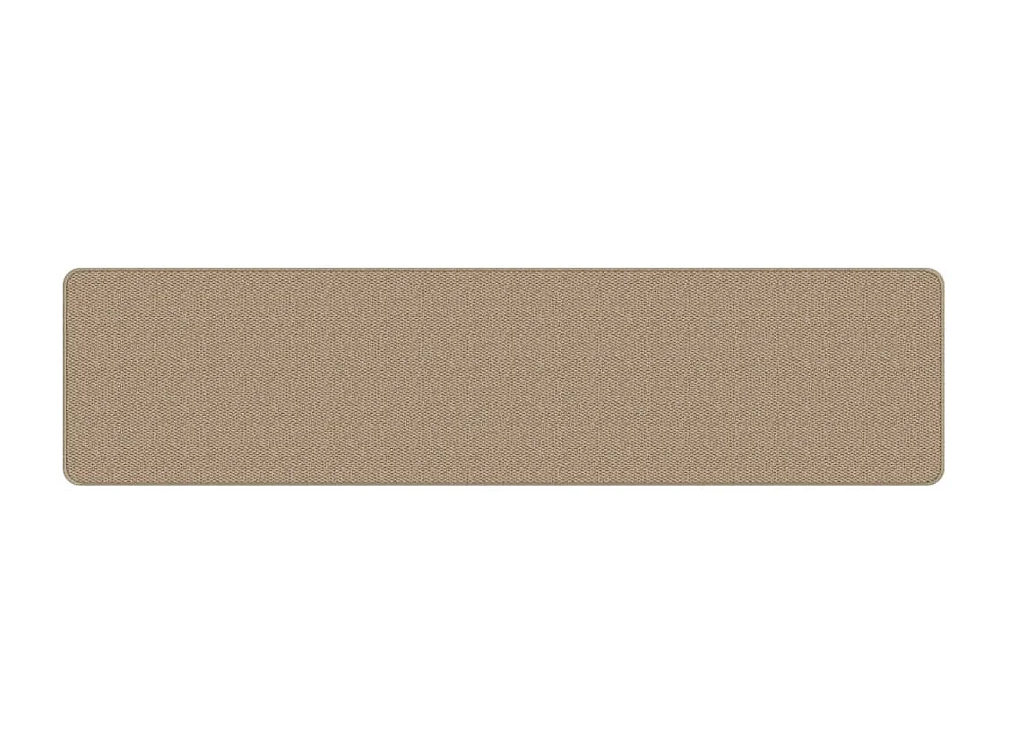 Alfombra de pasillo con aspecto de sisal color arena 50x200 cm