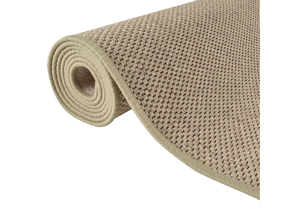 Alfombra de pasillo con aspecto de sisal color arena 80x200 cm