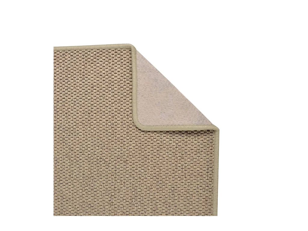 Alfombra de pasillo con aspecto de sisal color arena 50x100 cm