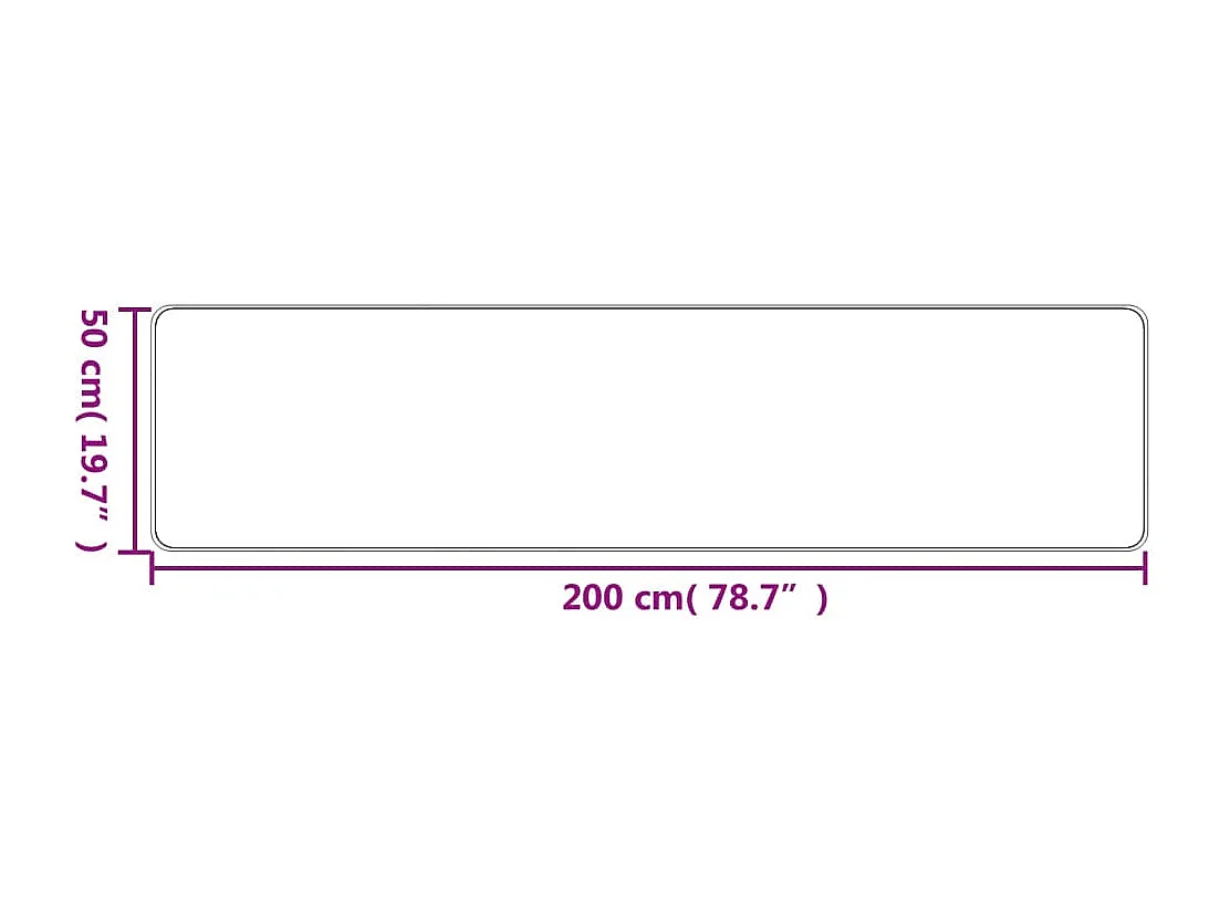 Tapis de couloir aspect sisal taupe 50x200 cm