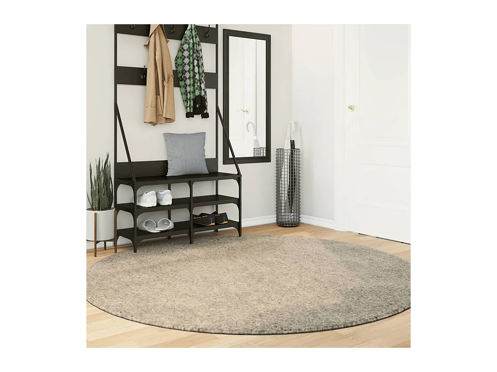 Tapis à poils longs aspect brillant beige ø 200 cm