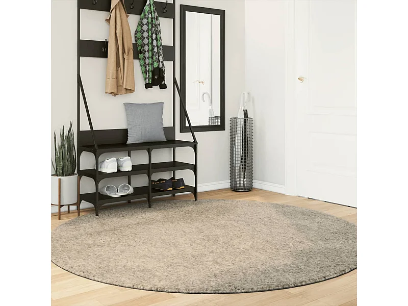 Tapis à poils longs aspect brillant beige ø 200 cm