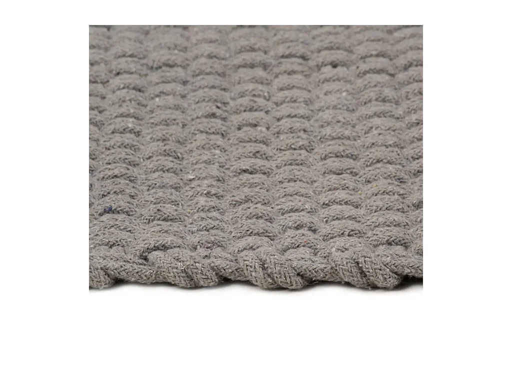Alfombra rectangular algodón gris 120x180 cm