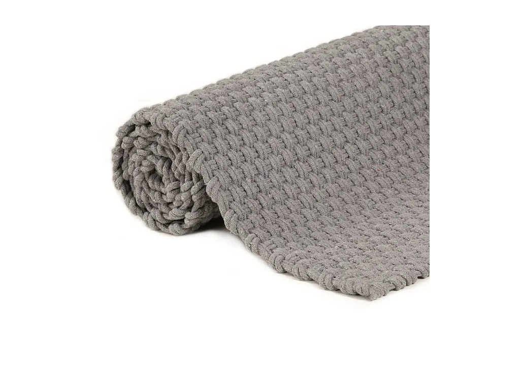 Alfombra rectangular algodón gris 120x180 cm