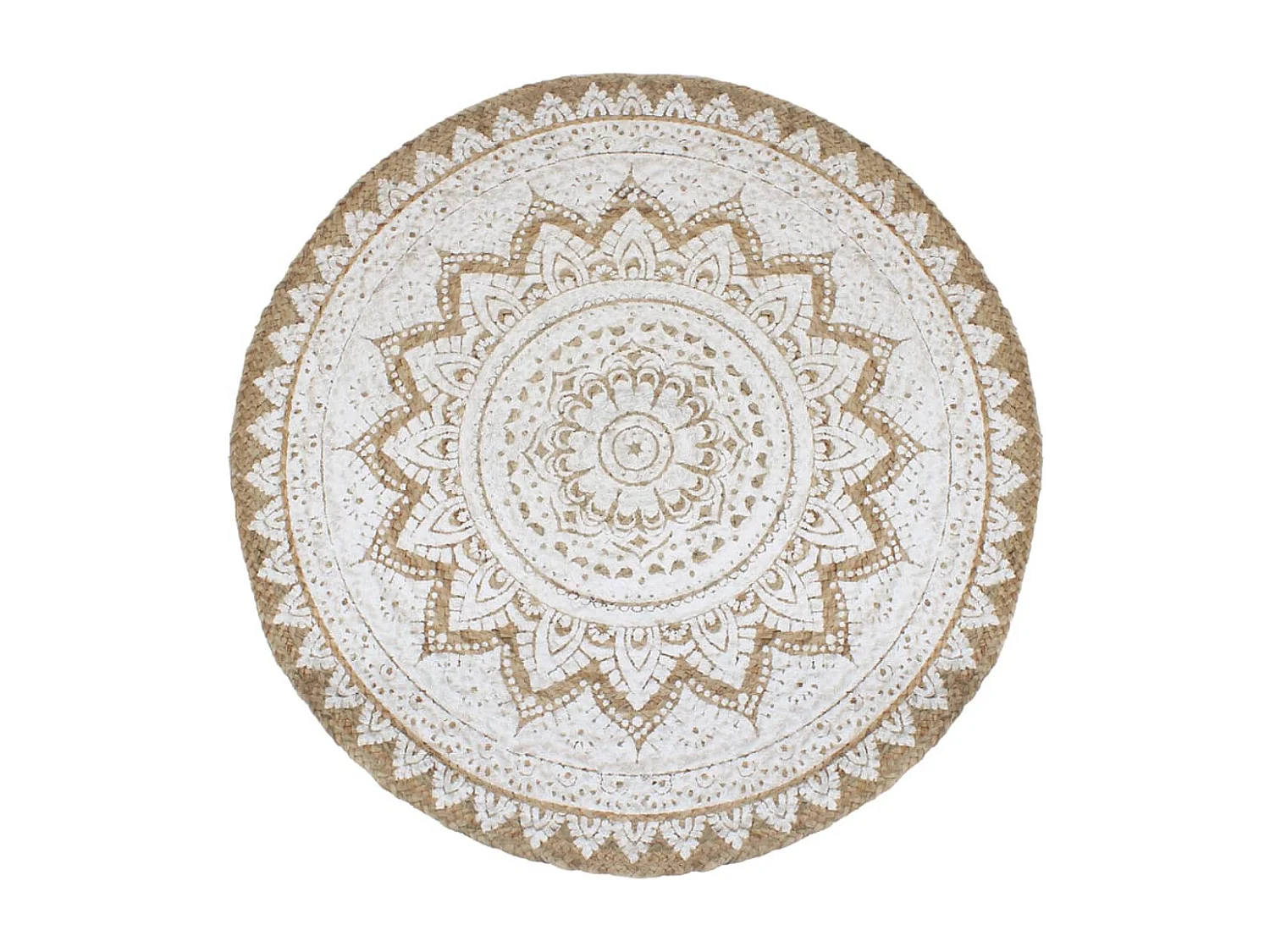 Alfombra redonda yute trenzado estampado 180 cm