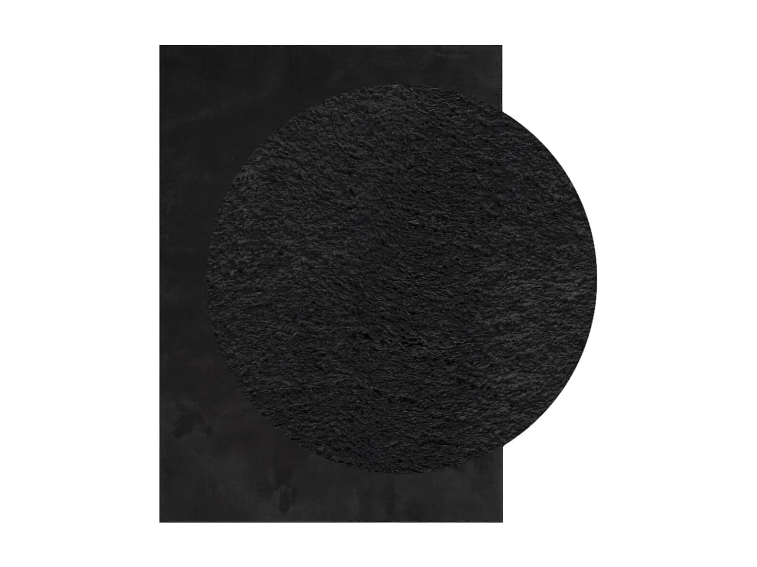 Tapete de pelo curto macio e lavável 160x230 cm preto