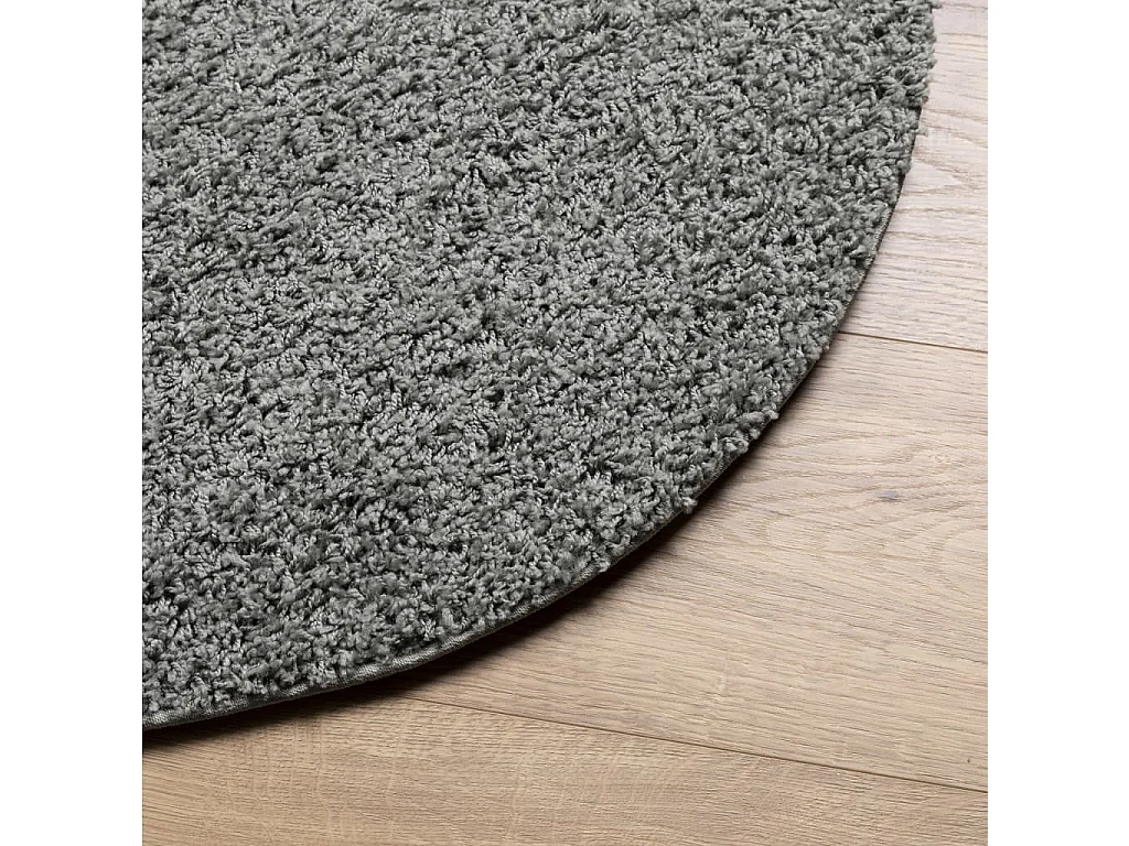 Tapis shaggy à poils longs moderne vert ø 120 cm