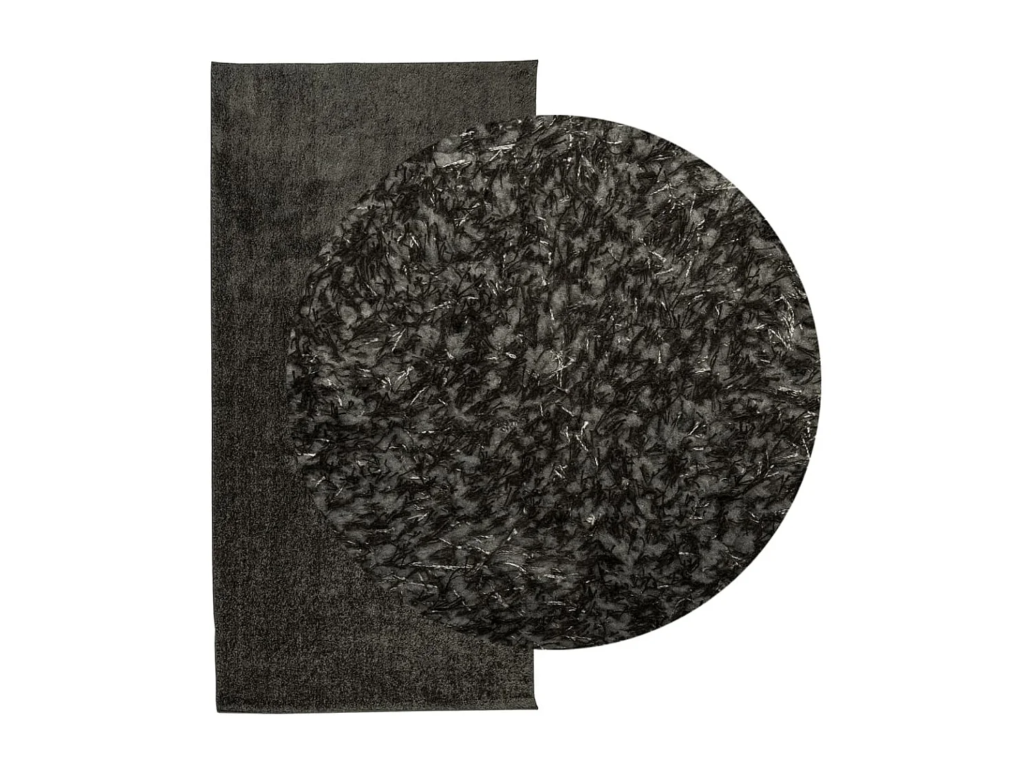 Tapis à poils longs aspect brillant anthracite 100x200 cm