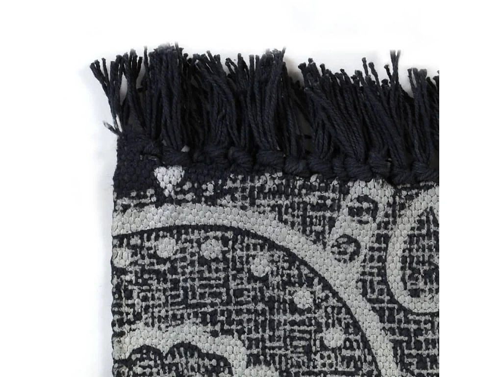 Tapis kilim coton 120 x 180 cm avec motif gris