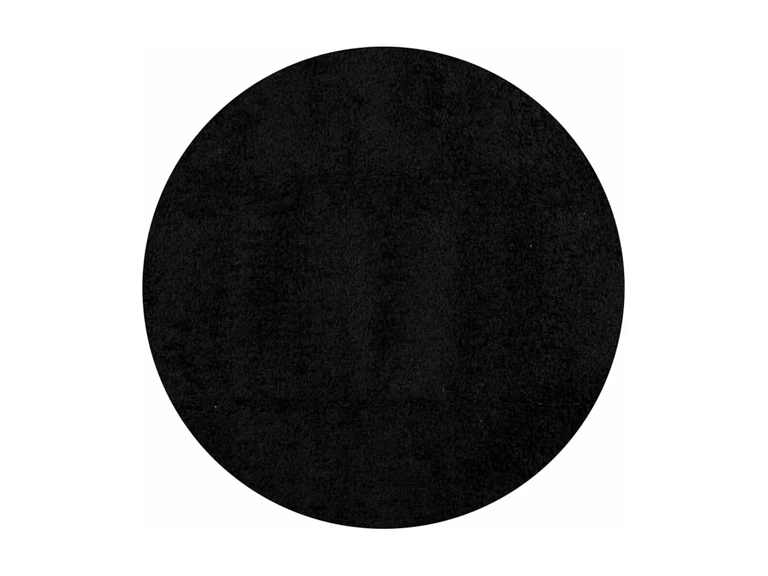 Tapis shaggy à poils longs moderne noir ø 100 cm
